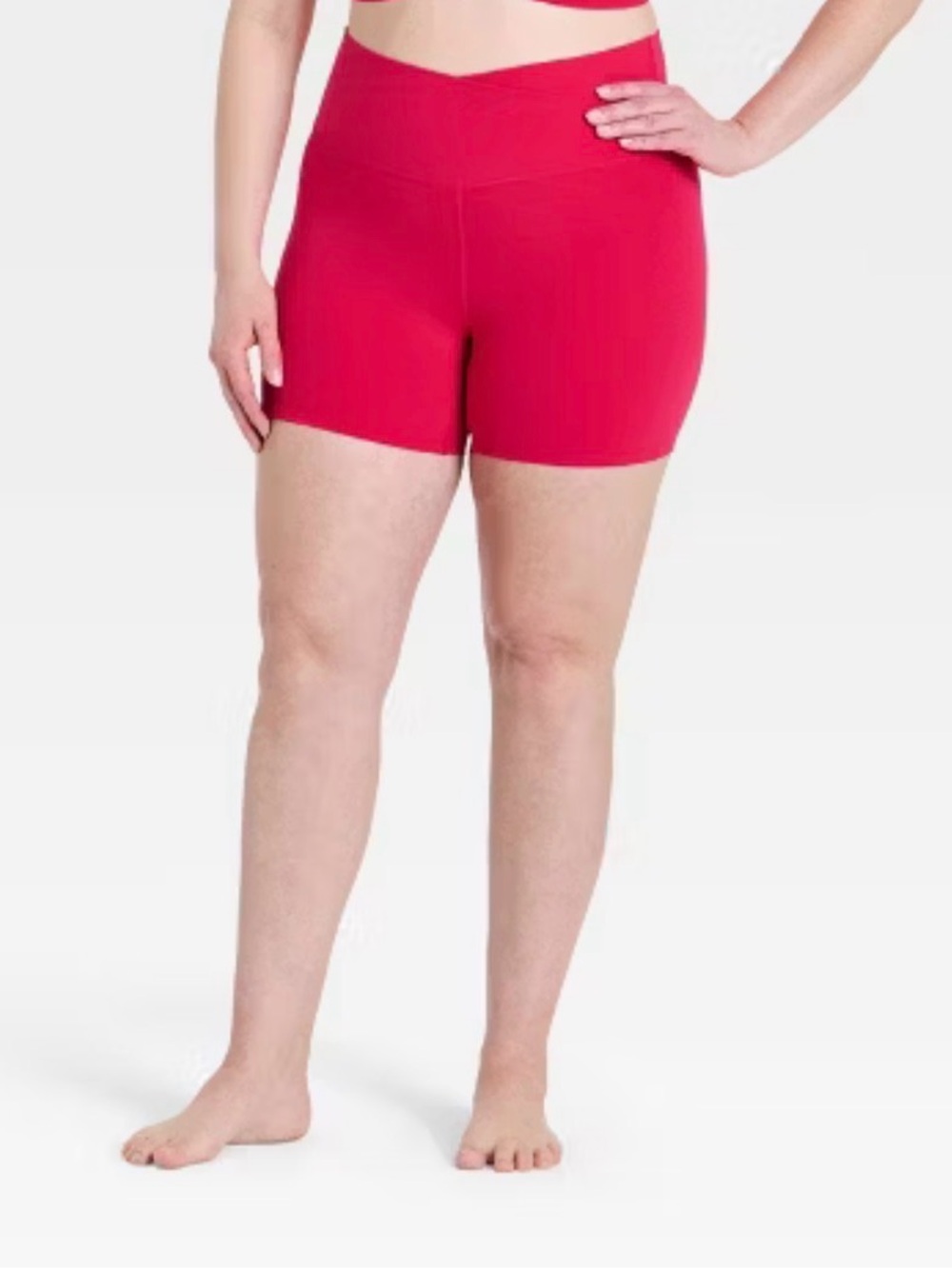 all in motion V-Waist Bike Shorts ultra high rise Size M Red - Picture 4 of 7
